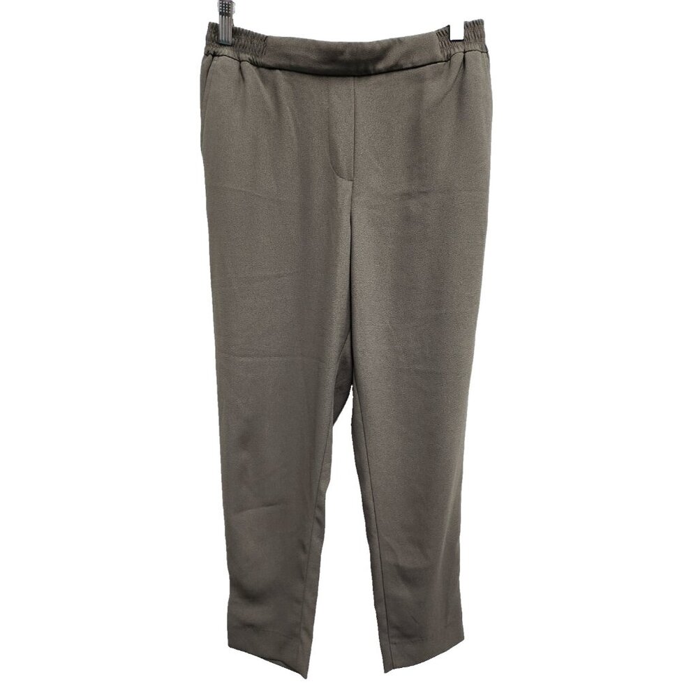 Anthropologie Womens The Essential Pull on Trouser XS Olive Green Crop‎ Pants